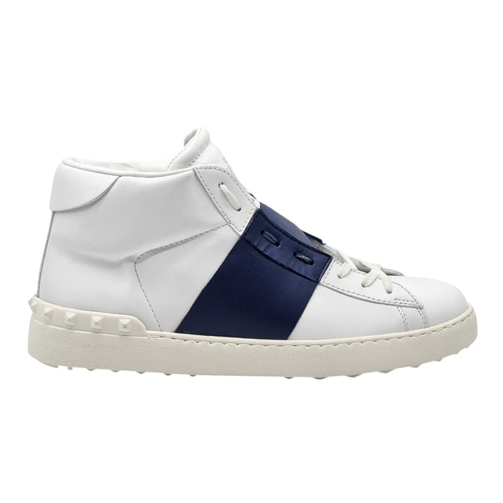 Valentino Garavani Open Men's High Top Leather Sneakers White Blue EU 43 US 10