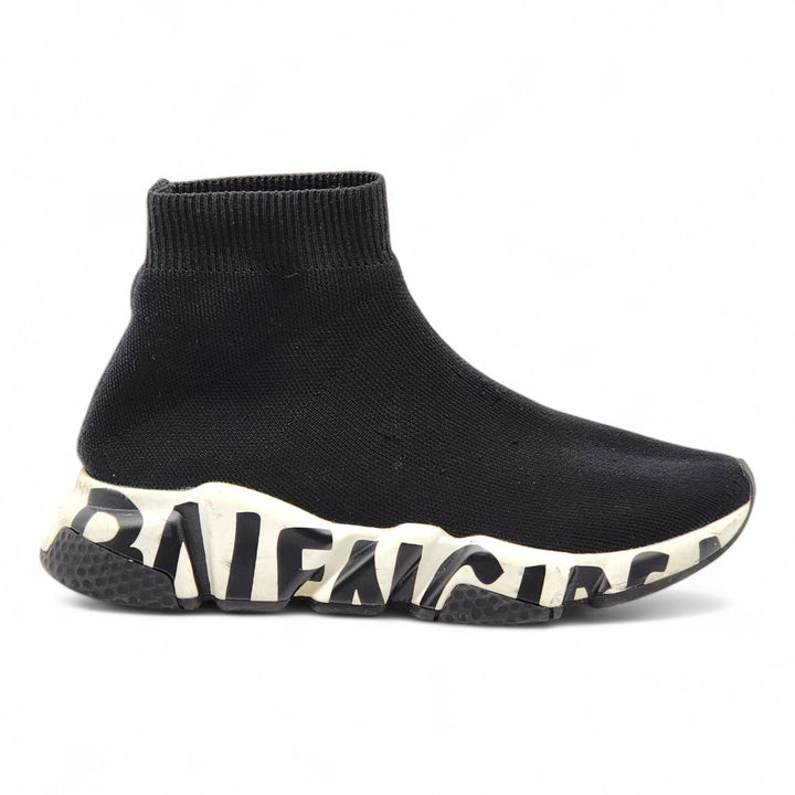 Balenciaga Graffiti Speed Sock Knit Women's Sneakers Black EU 36 US 6