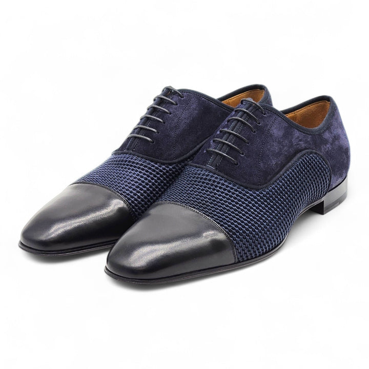 Christian Louboutin Greggo Leather and Suede Oxford Shoes Blue EU 42.5 US 9.5