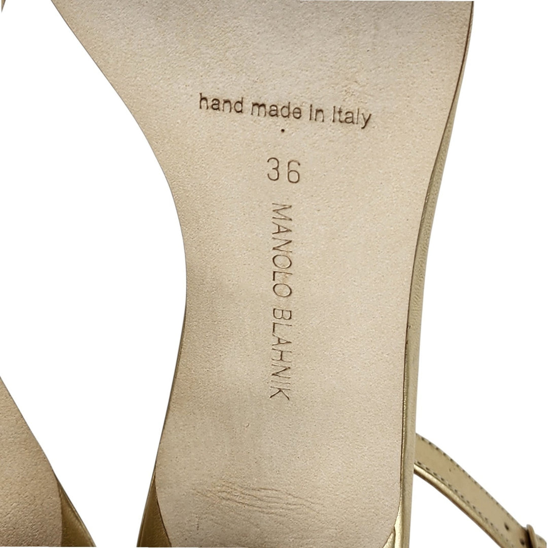 Manolo Blahnik Chaos Metallic Leather Sandals Size EU 36 US 5.5 - NWB $945
