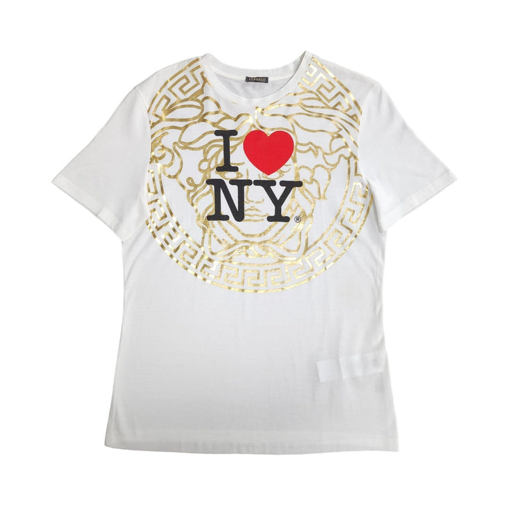 Versace x I Heart NY Oversized Women's T-Shirt - Cotton - White S