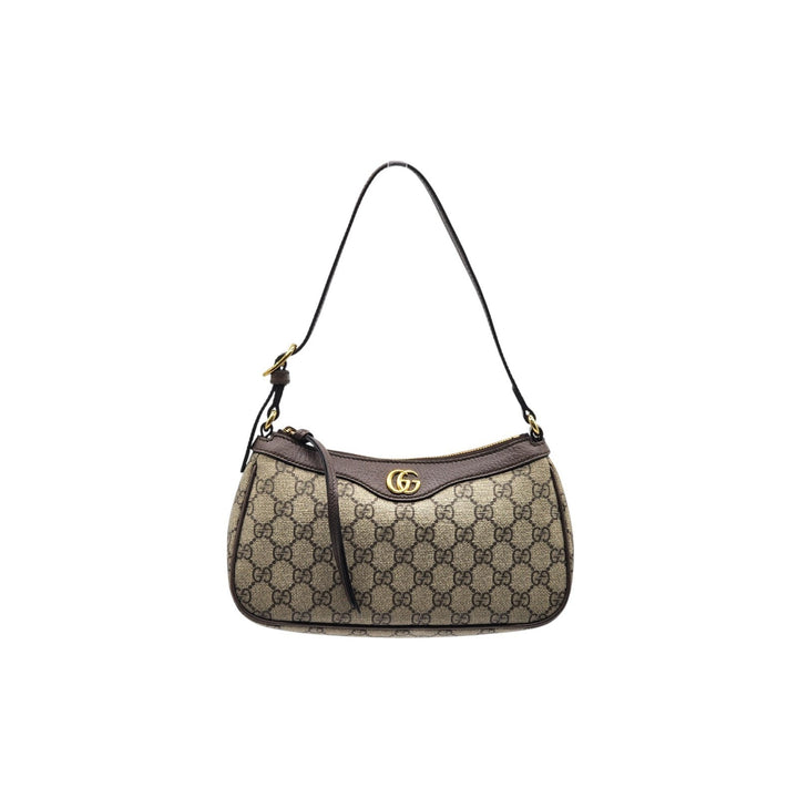 Gucci GG Supreme Monogram Small Ophidia Hobo Shoulder Bag Ebony Beige Brown