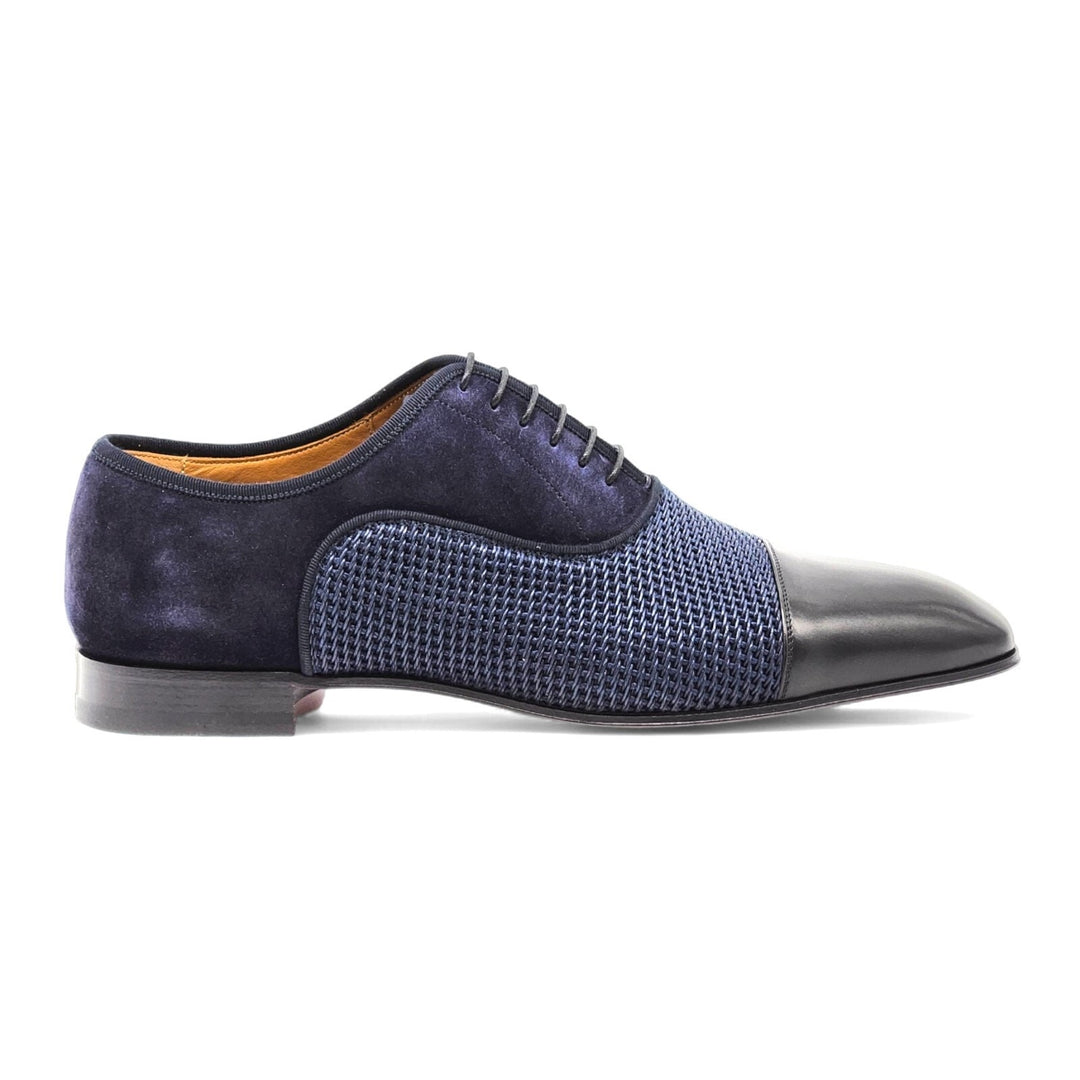 Christian Louboutin Greggo Leather and Suede Oxford Shoes Blue EU 42 US 9