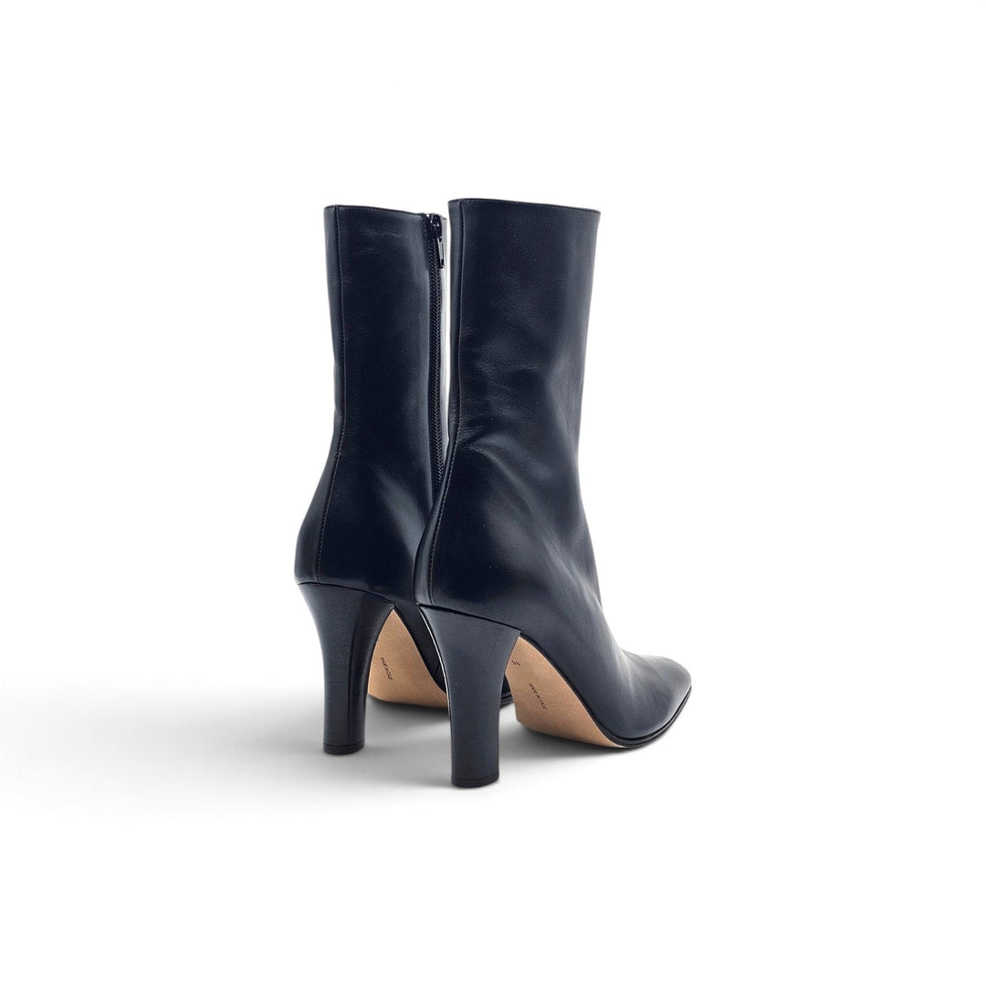 The Row Mona 80 Women's Leather Mid-Calf Boots Black Leather - NWB $3000