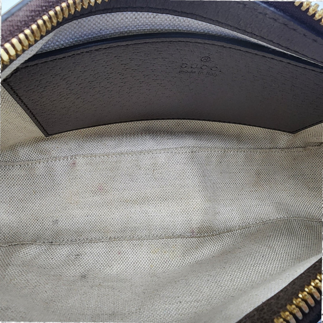 Gucci GG Supreme Monogram Small Ophidia Hobo Shoulder Bag Ebony Beige Brown