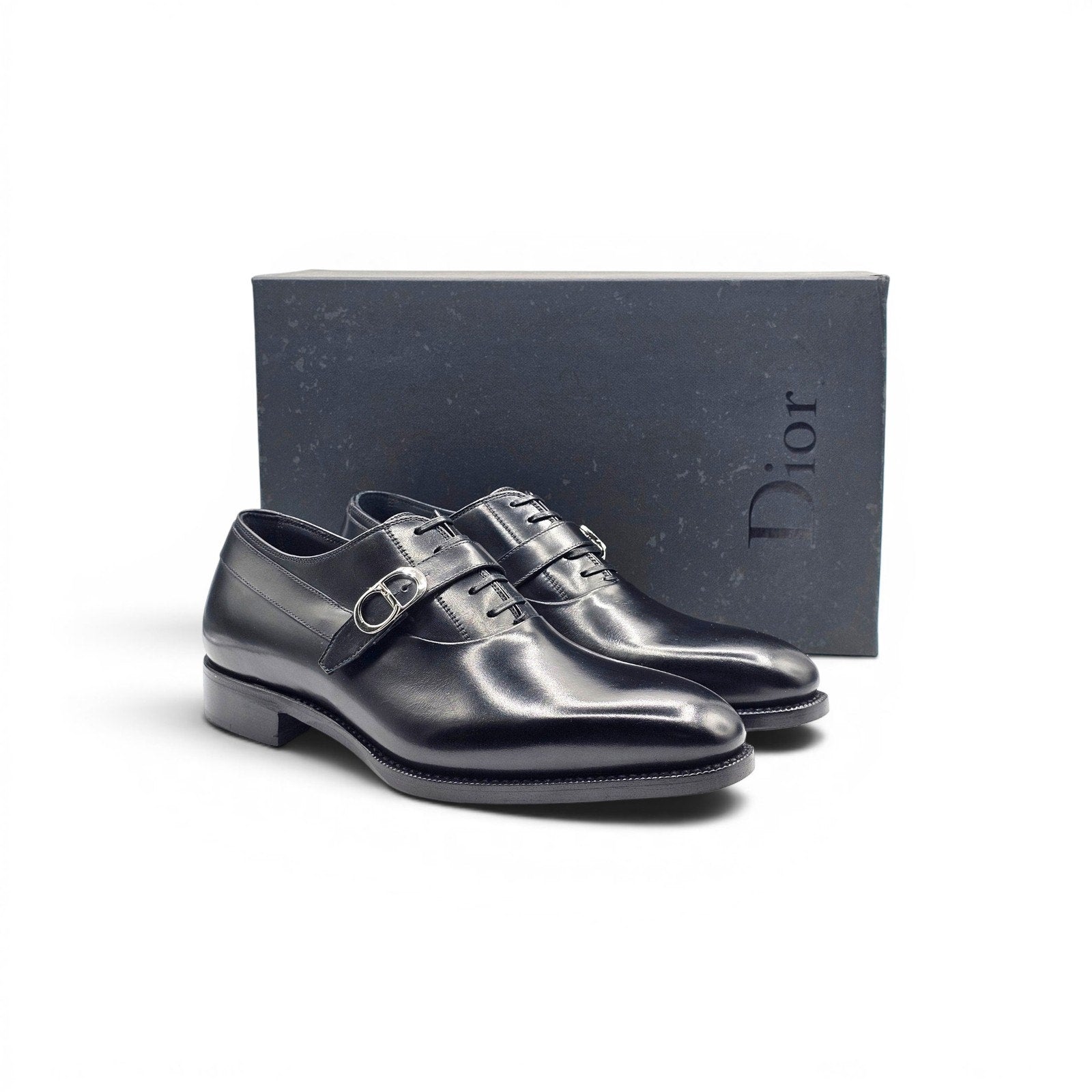Dior CD Buckle Leather Derby Shoes in Black EU 39 US 6 – MAC AND LOU