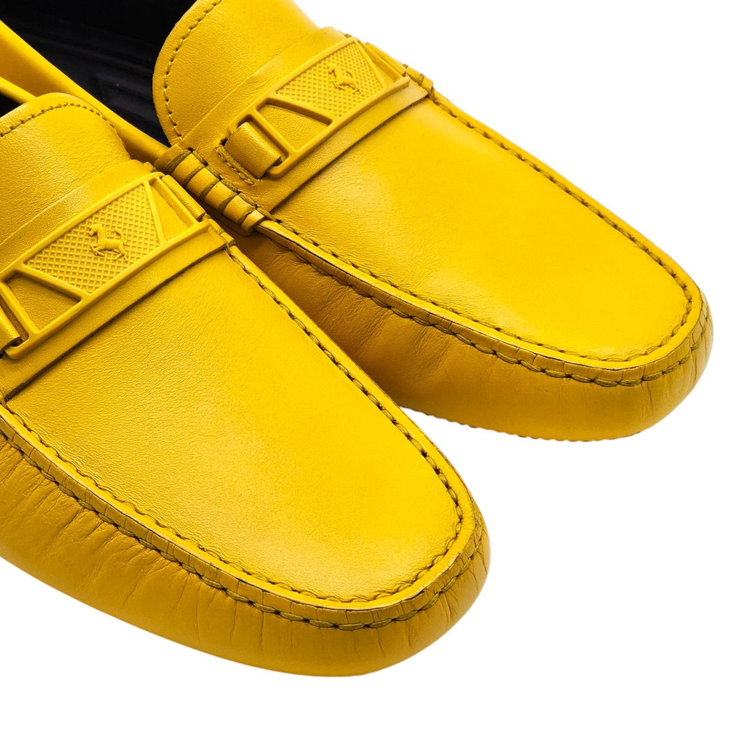 Tod’s for Ferrari Gommino Driving Leather Loafers Yellow UK 7.5 US 9