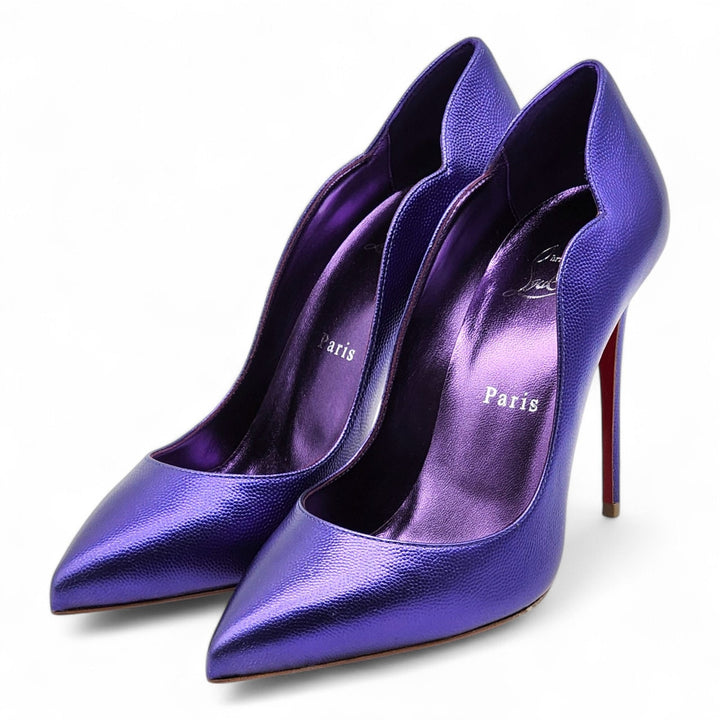 Christian Louboutin Hot Chick Leather Pumps 100 Purple EU 39 US 8.5