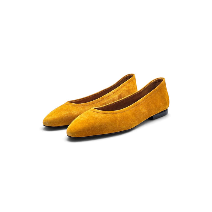 Loro Piana Primula Suede Mustard Yellow Ballet Flats EU 39 US 9 - NWOB $1185