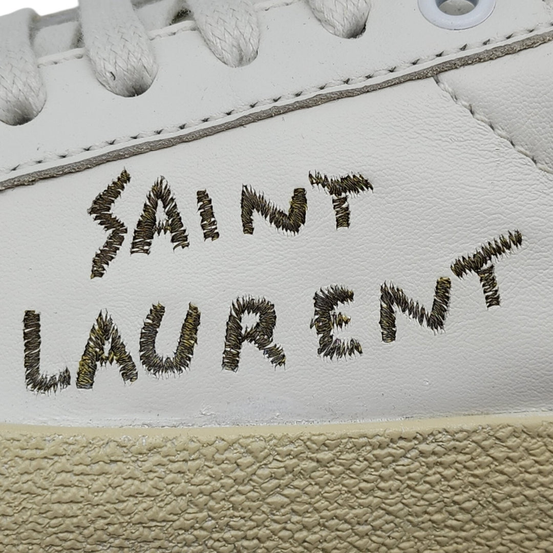 Saint Laurent Court Classic SL/06 Leather Sneakers White EU 36.5 US 6