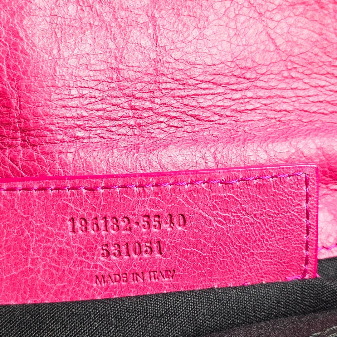 Balenciaga Motorcross Giant 21 Envelope Clutch Bag Pink Leather Mirror 186182