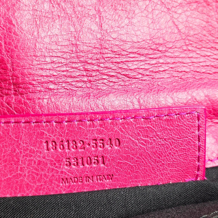 Balenciaga Motorcross Giant 21 Envelope Clutch Bag Pink Leather Mirror 186182