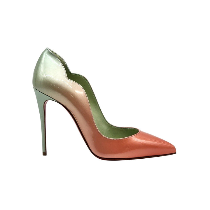 Christian Louboutin Hot Chick Leather Pumps Degrade Blush Green EU 38 US 8 - NWB
