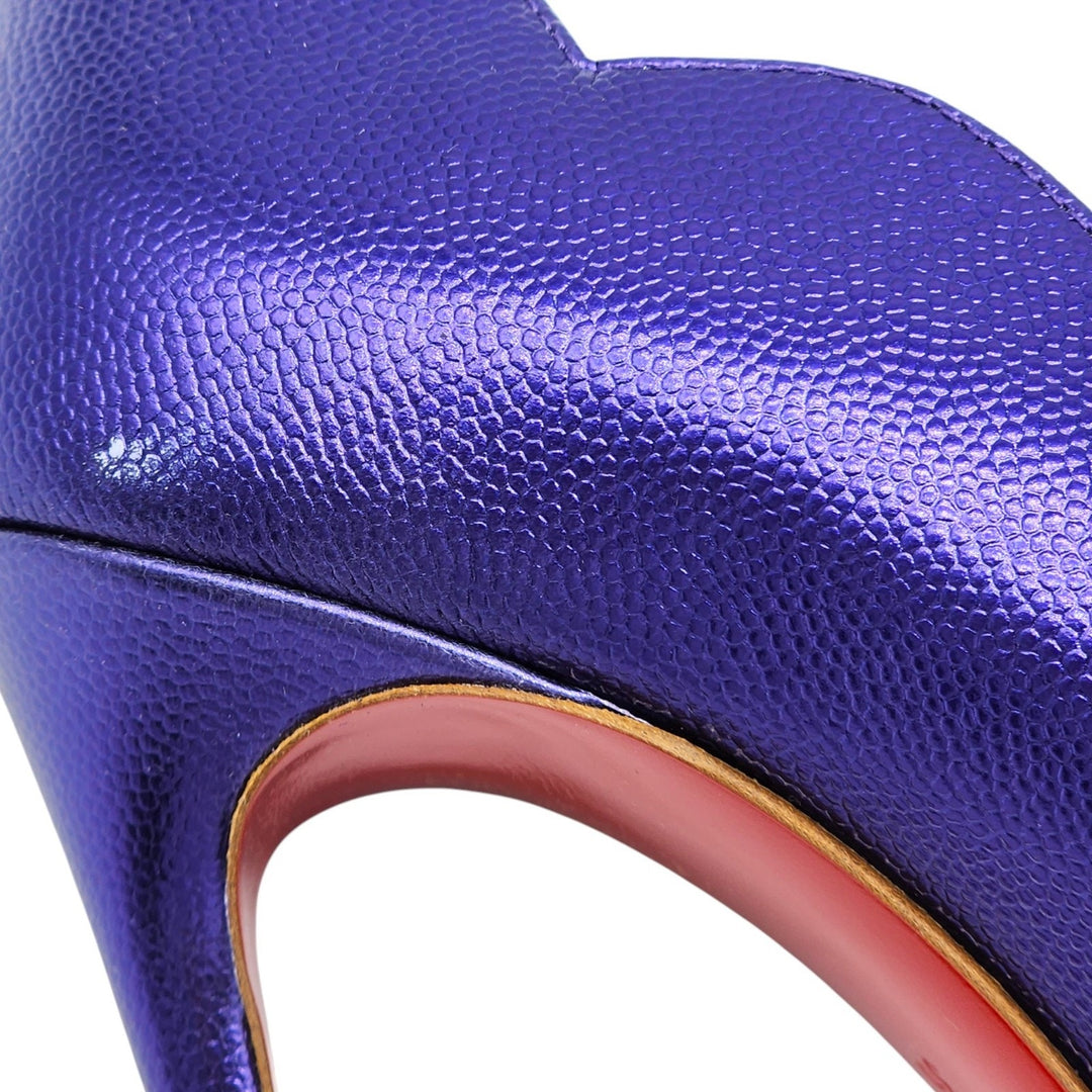 Christian Louboutin Hot Chick Leather Pumps 100mm Purple EU 36 US 5.5