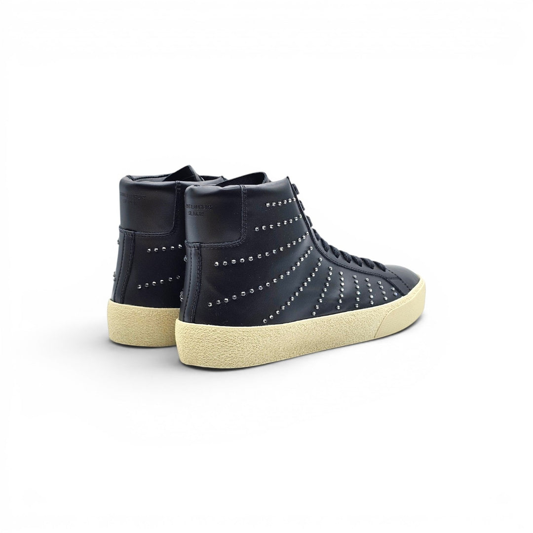 Saint Laurent Court Hi Top Women's Sneakers Studded Black SL/06M