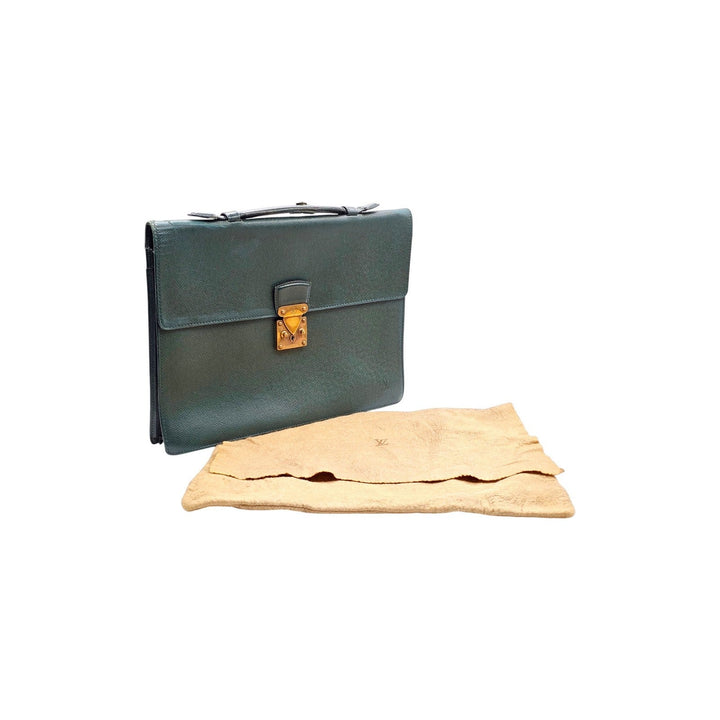 Louis Vuitton Taiga Leather Serviette Kourad Briefcase Epicea Green T16786