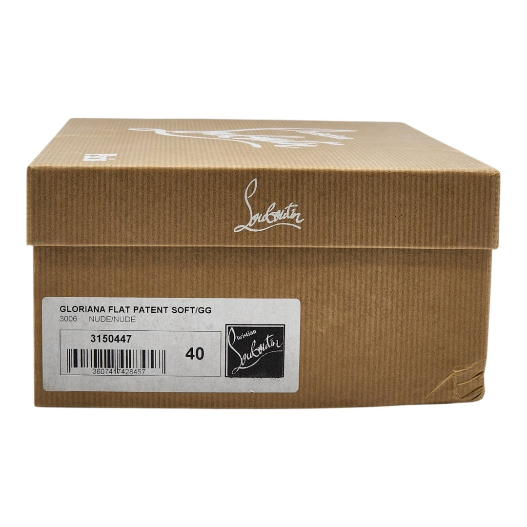Christian Louboutin Gloriana Flat Patent Leather Ballet Flats Nude EU 40 US 9.5