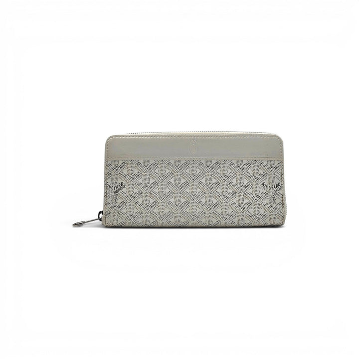 Goyard Goyardine White Matignon GM Wallet Palladium Hardware - New