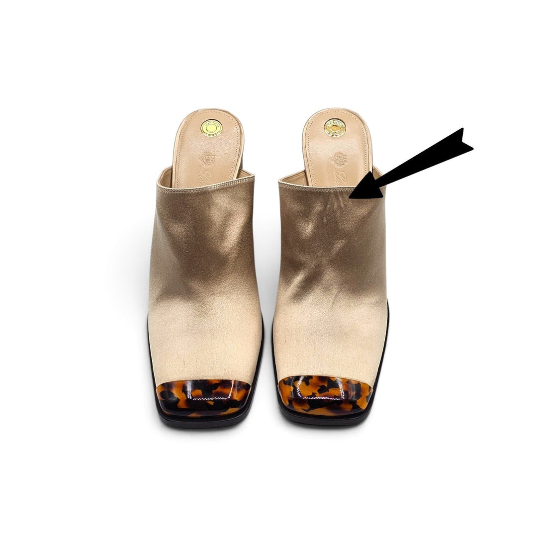 Loro Piana Alba Heeled Mules Vanilla Gleam FAR1163 A0RL EU 38 US 8 - NWOB $1900