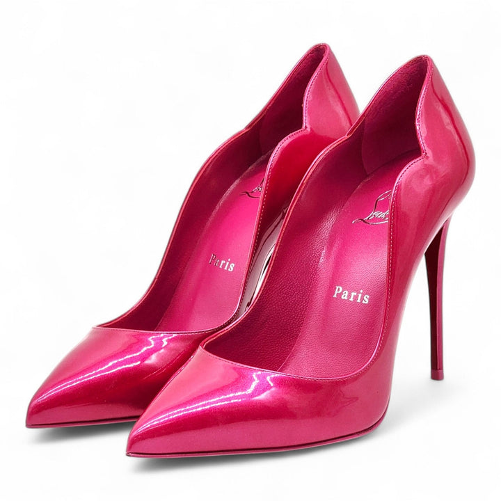 Christian Louboutin Hot Chick Patent Leather Pumps Hot Pink EU 38 US 7.5
