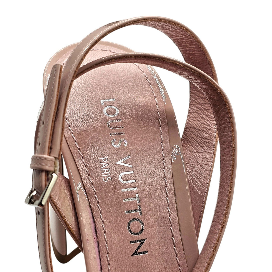 Louis Vuitton Swing Patent Leather Heeled Sandals Pink EU 40 US 10 - NWB