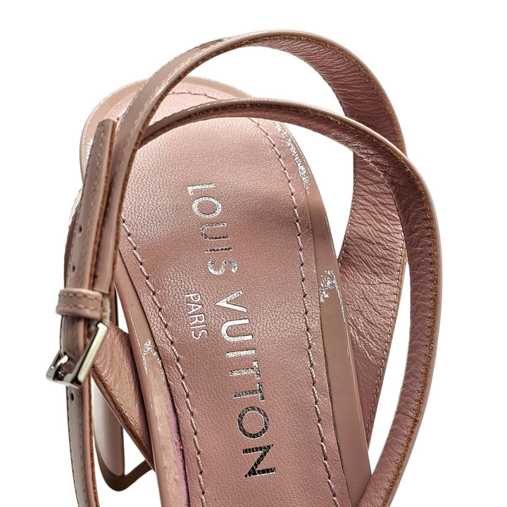 Louis Vuitton Swing Patent Leather Heeled Sandals Pink EU 40 US 10 - NWB