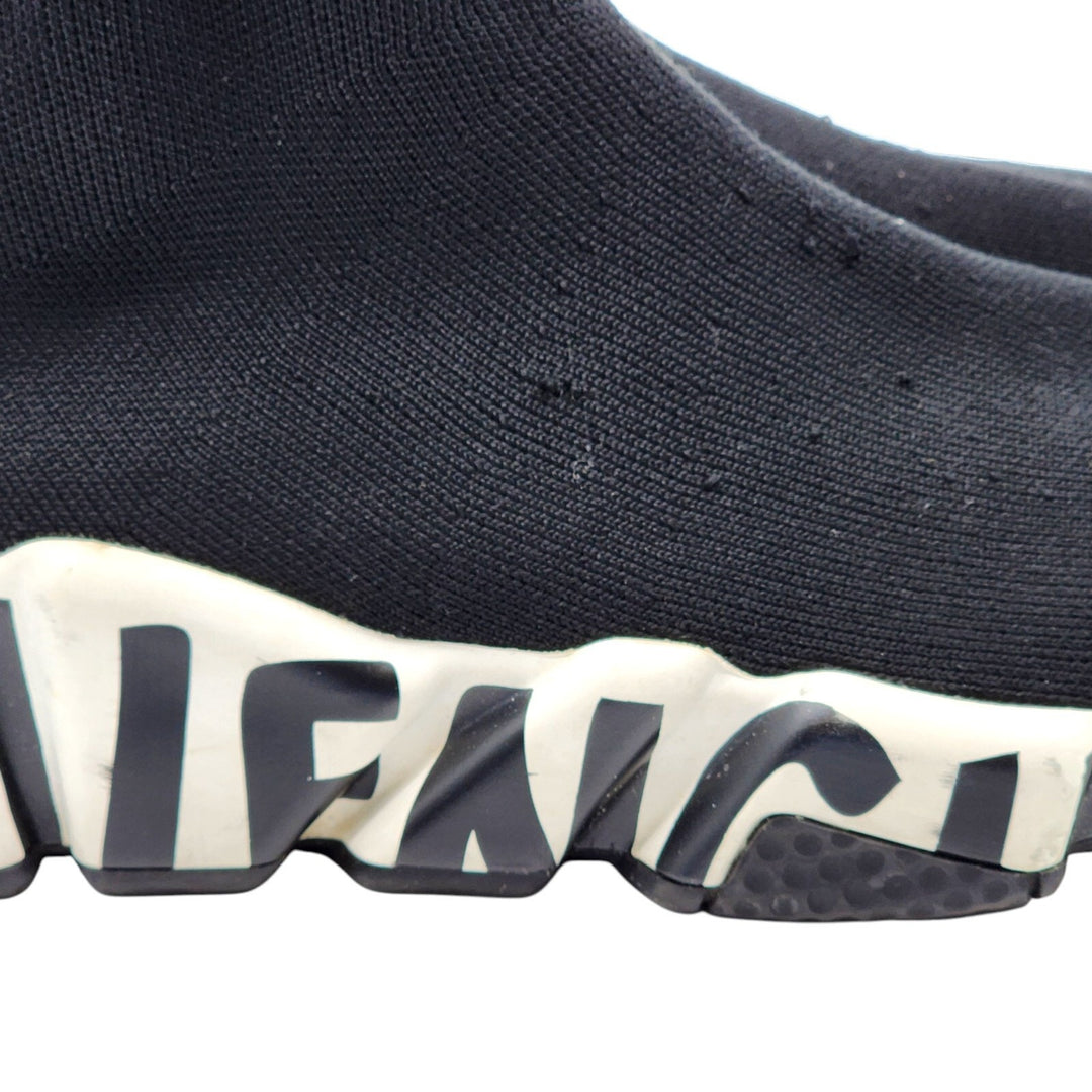 Balenciaga Graffiti Speed Sock Knit Women's Sneakers Black EU 36 US 6