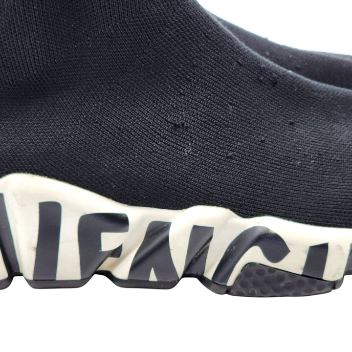 Balenciaga Graffiti Speed Sock Knit Women's Sneakers Black EU 36 US 6