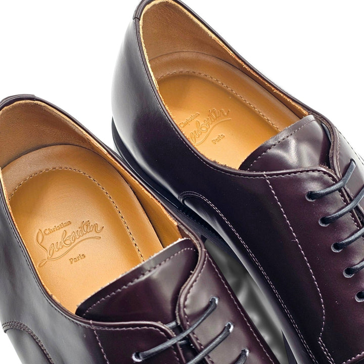 Christian Louboutin Moustachou Leather Derby Shoes Dark Brown EU 41 US 8 $1190