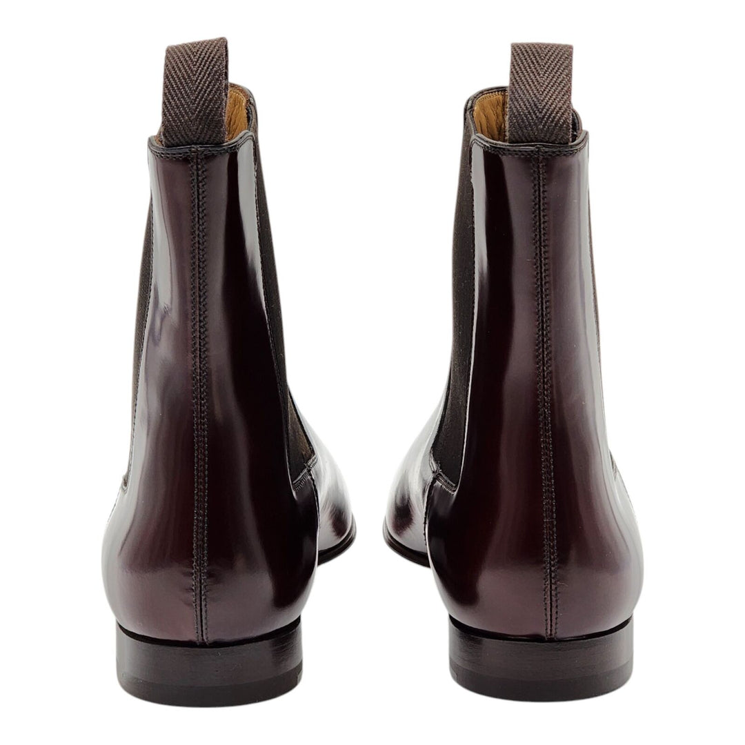 Christian Louboutin Samson Calf Leather Boots Burgundy EU 41 US 8