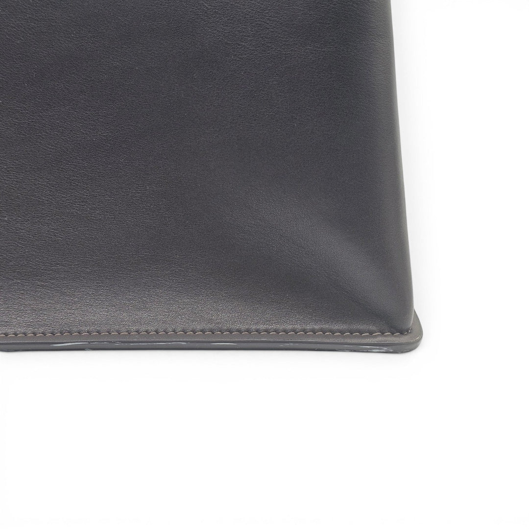 The Row Idaho Large Leather Tote in Dark Brown