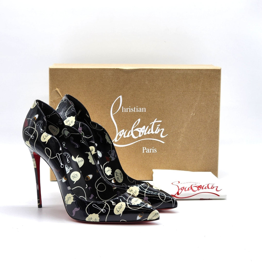 Christian Louboutin Hot Chick Leather Pumps Comicbook Black EU 41 US 10.5
