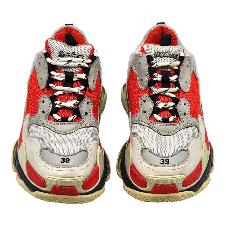 Balenciaga Triple S Red White Black Unisex Sneakers 536737 EU 39 US 6M 9W