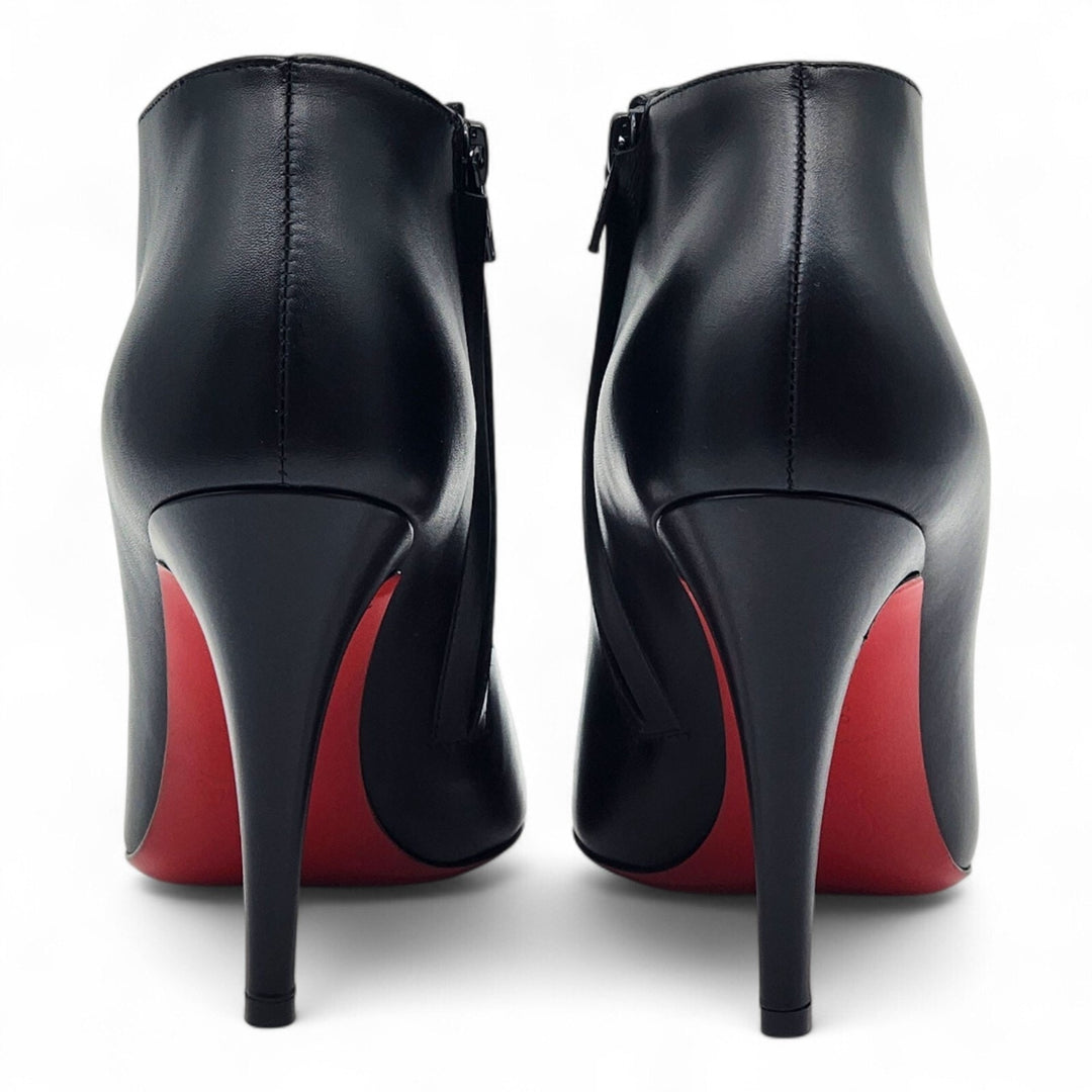Christian Louboutin Belle 85 Leather Ankle Booties Black EU 37.5 US 7