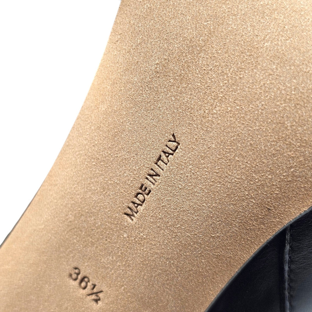 The Row Mona 80 Women's Leather Mid-Calf Boots Black Leather - NWB $3000