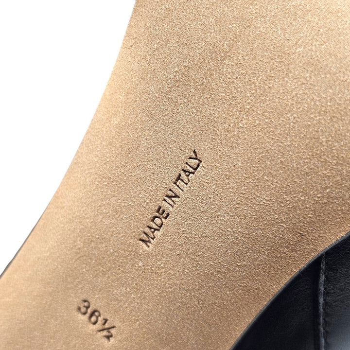 The Row Mona 80 Women's Leather Mid-Calf Boots Black Leather - NWB $3000