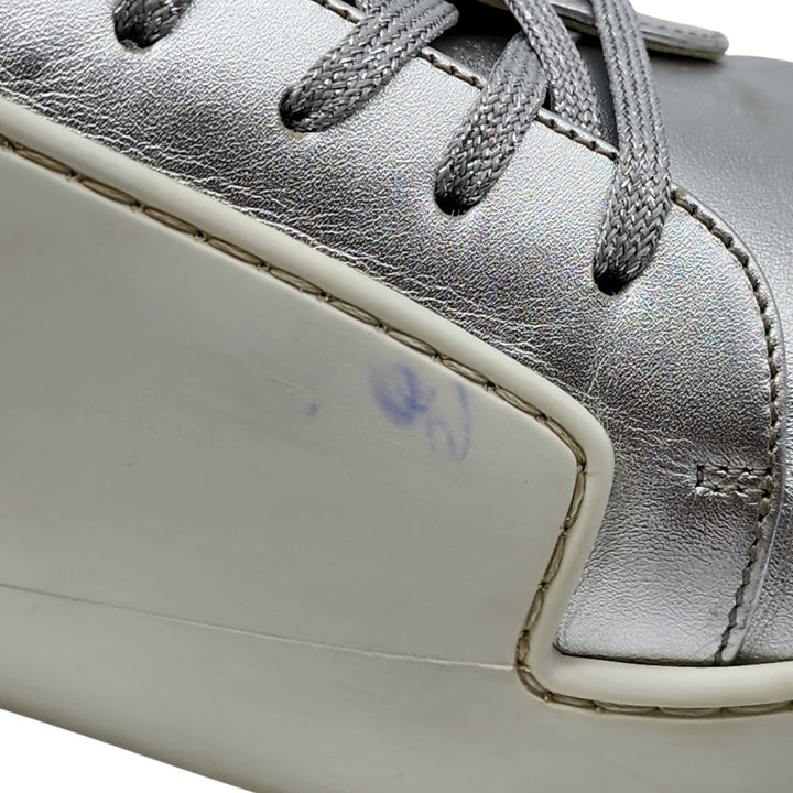 Chanel CC Rev Men's Leather Sneakers White Silver G32719 EU 46 US 13