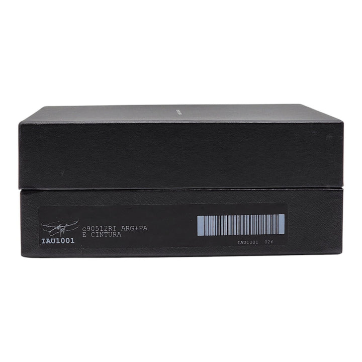 Giuseppe Zanotti Logo Crocodile Leather Belt Silver One Size