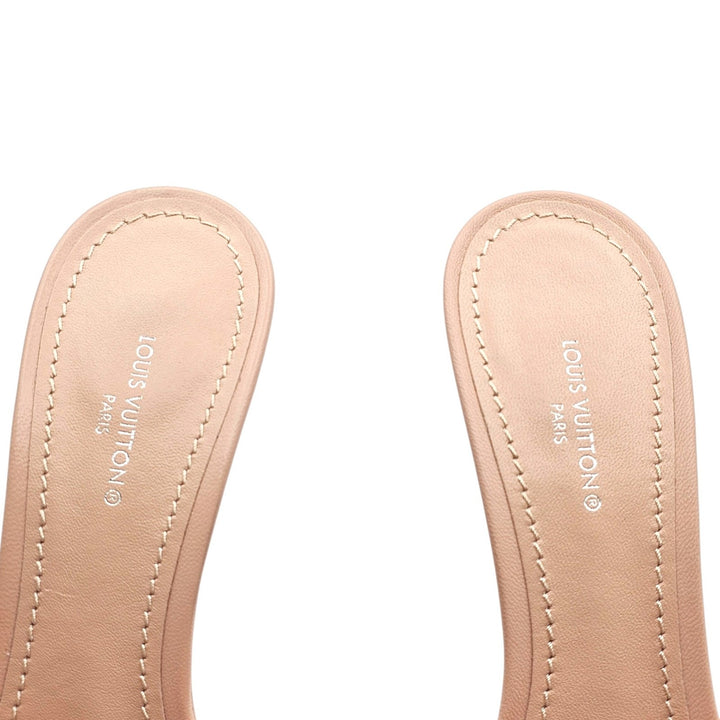 Louis Vuitton Revival Embossed Monogram Lambskin Leather Mules EU 36.5 US 6.5