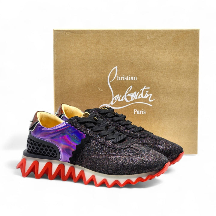 Christian Louboutin Loubishark Glitter Iridescent Sneakers EU 43 US 10