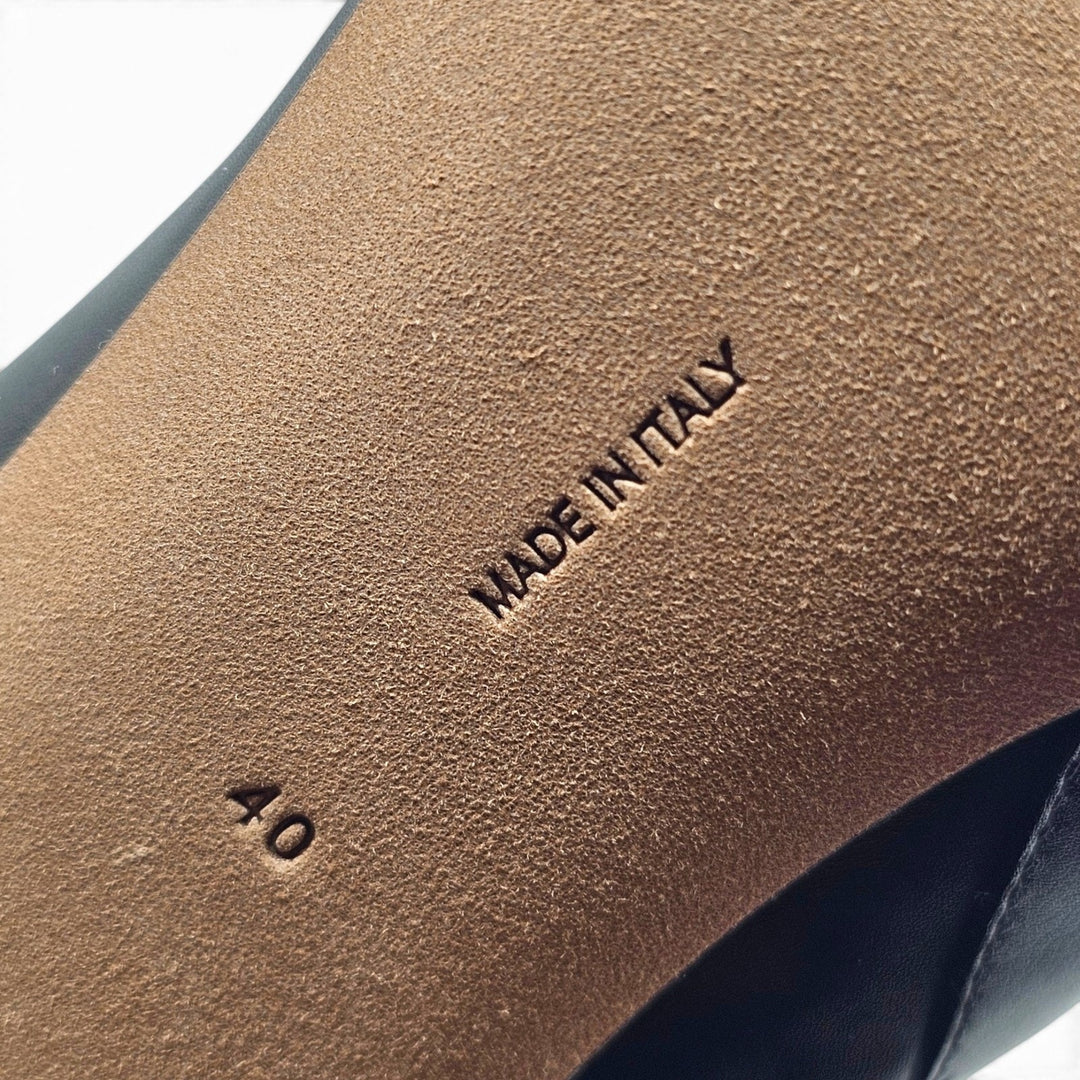The Row Mona 80 Women's Leather Mid-Calf Boots Black Leather - NWB $3000