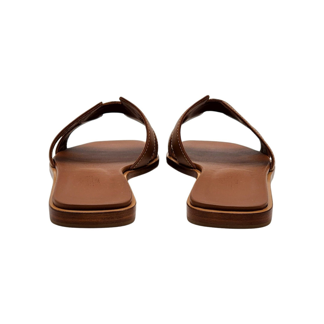 Hermes Oran Women's Leather Slide H Sandals Brown EU 40.5 US 10 - NWOB $840
