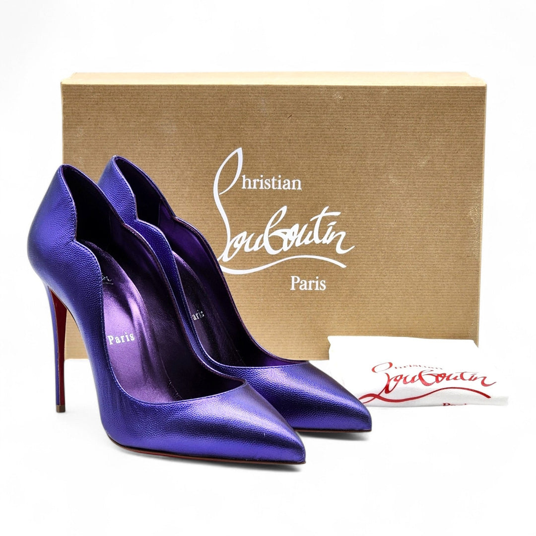 Christian Louboutin Hot Chick Leather Pumps 100 Purple EU 39.5 US 9