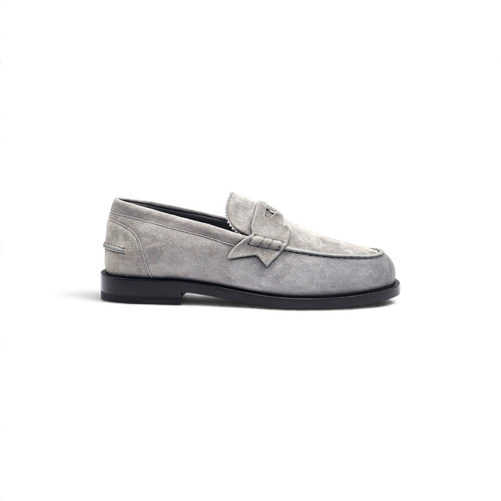 Christian Louboutin Plato Penny's Loafers Gray Suede EU 39.5 US 6.5 - NWOB $1120