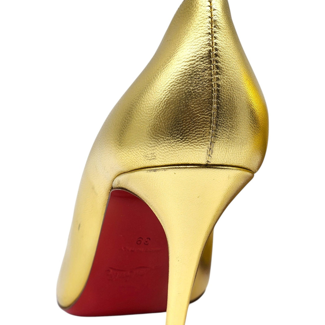 Christian Louboutin Hot Chick Patent Leather Pumps Metallic Gold EU 39 US 8.5