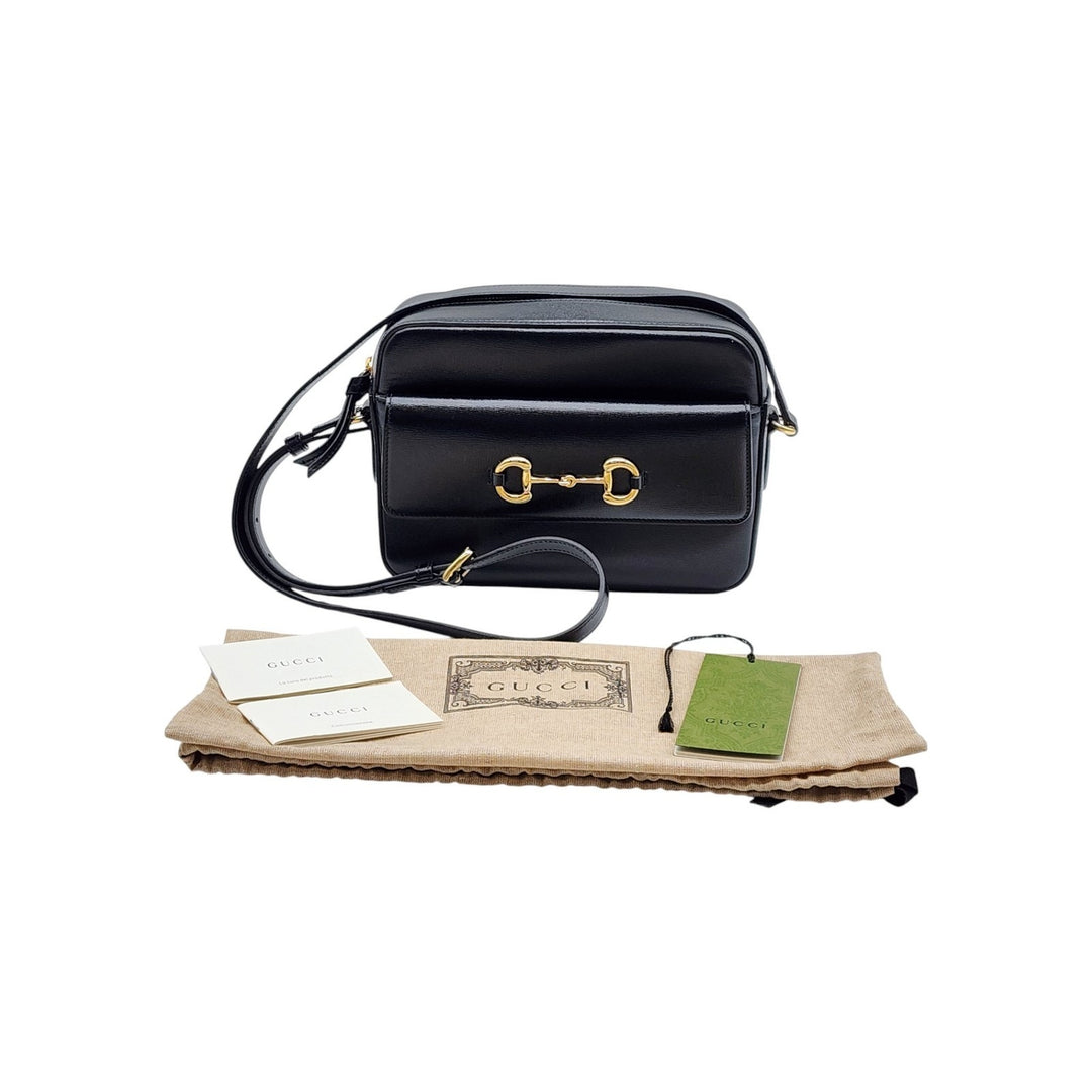Gucci Horsebit 1955 Leather Shoulder Crossbody Bag Black GHW - New $2650