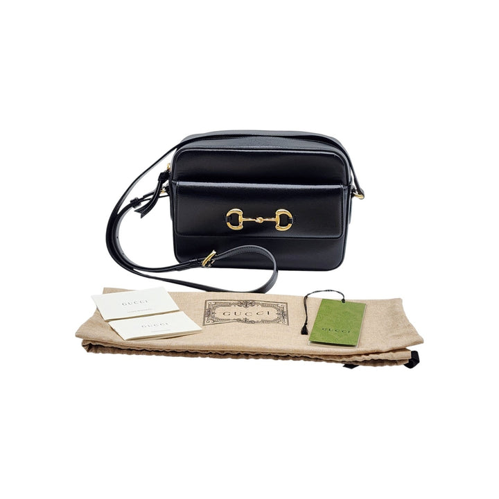 Gucci Horsebit 1955 Leather Shoulder Crossbody Bag Black GHW - New $2650