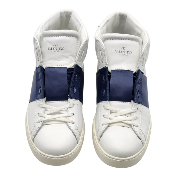 Valentino Garavani Open Men's High Top Leather Sneakers White Blue EU 43 US 10