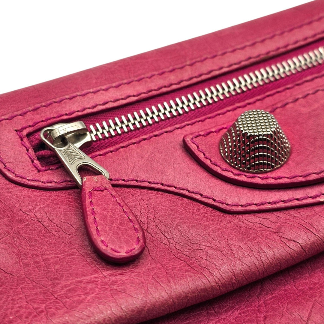 Balenciaga Motorcross Giant 21 Envelope Clutch Bag Pink Leather Mirror 186182