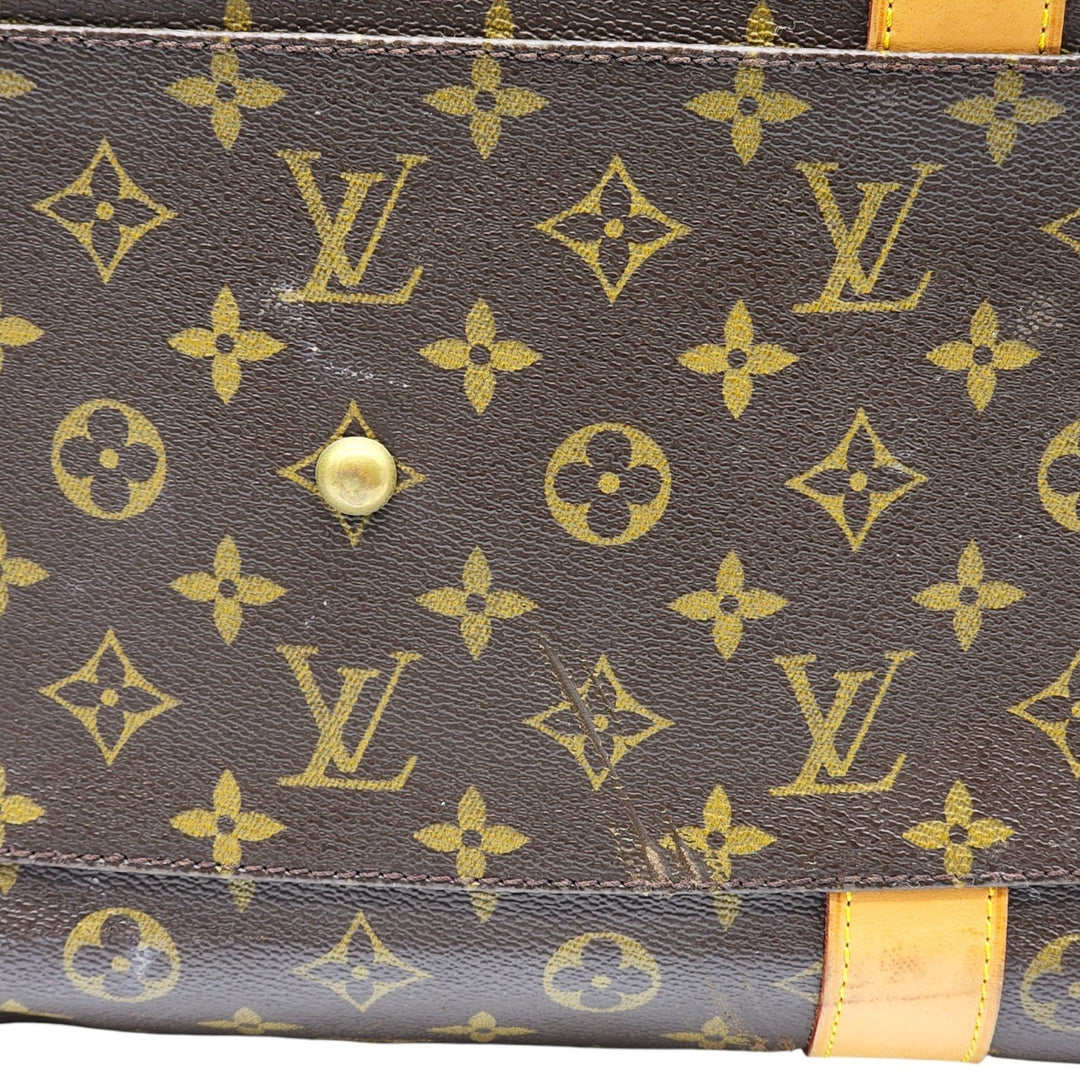 Louis Vuitton Monogram Carryall Duffle Boston Bag Brown with lock, luggage tag